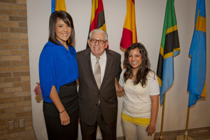 Amanda and Rebecca Padilla with longtime donor Shirley Garrison.
