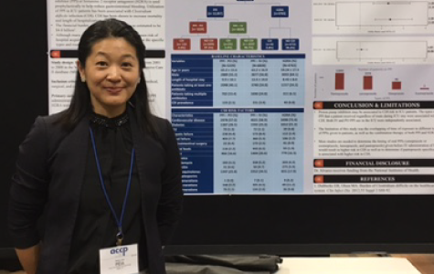 Peia Lee with her poster at the ACCP annual meeting.