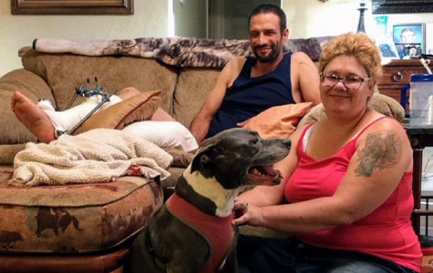 Stephen & Amanda Green and their dog.