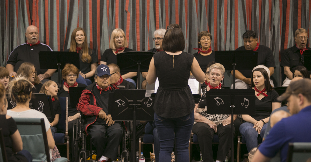 A group singing