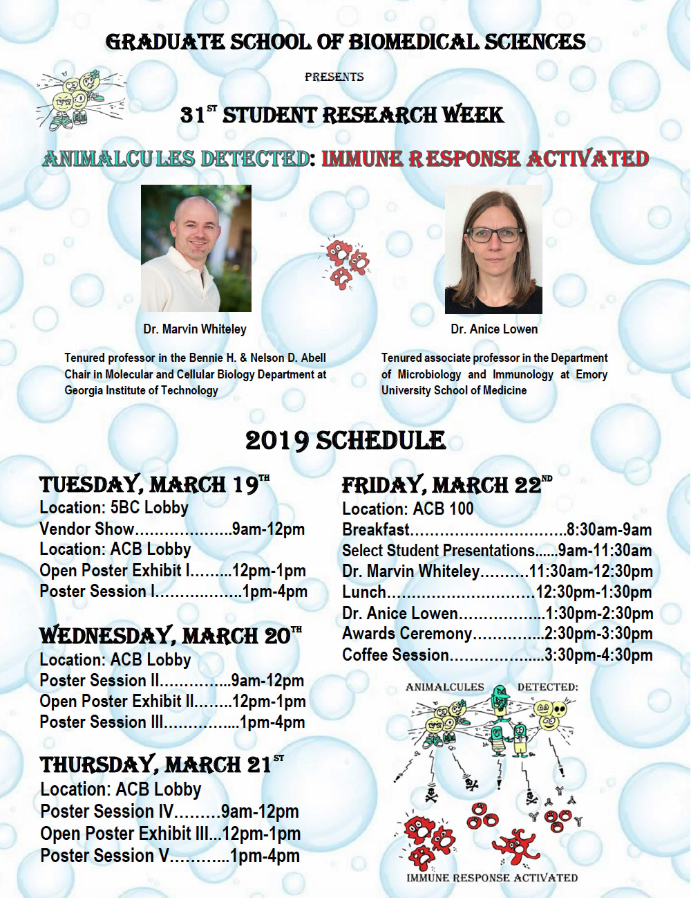 Student Research Week Schedule