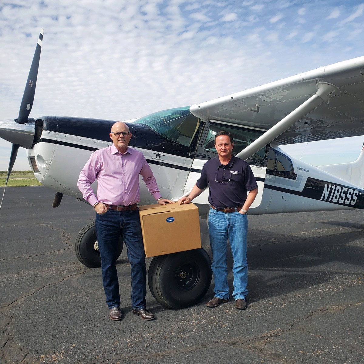 The first batch of face shields and ventilator splitters were flown to Monahans and Pecos over the weekend