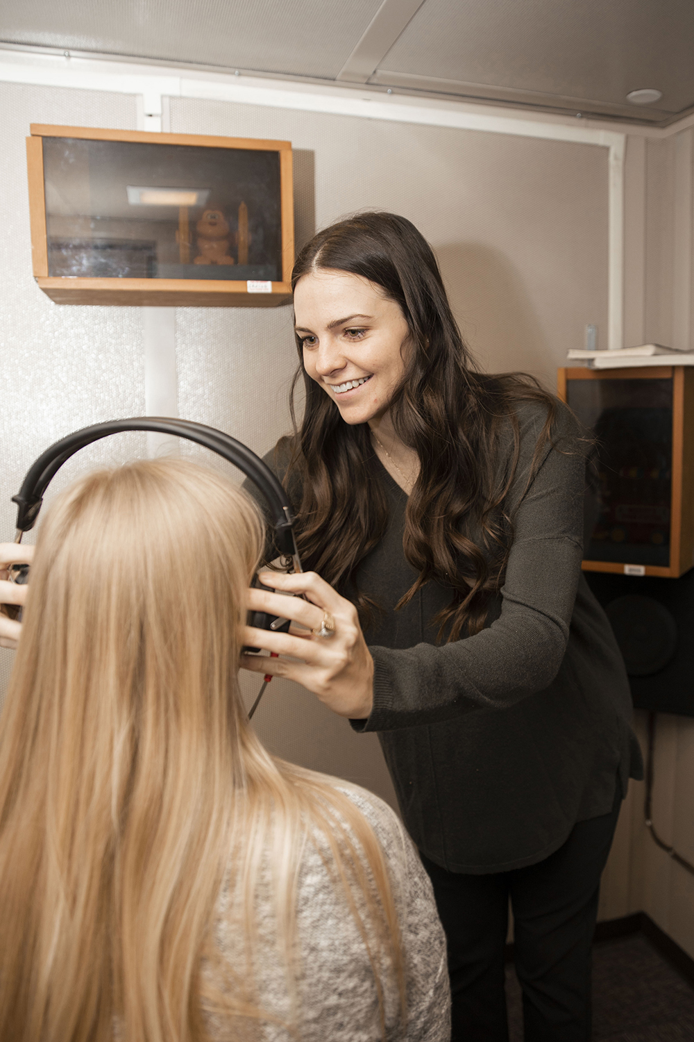 audiologist and patient