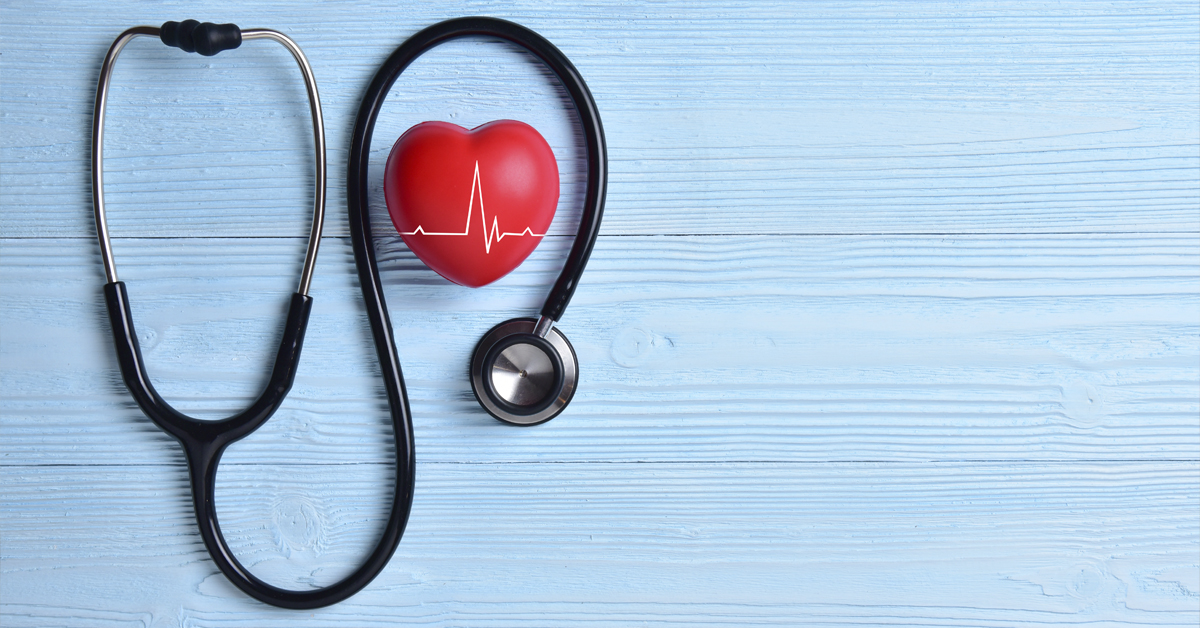 Heart health image with stethoscope