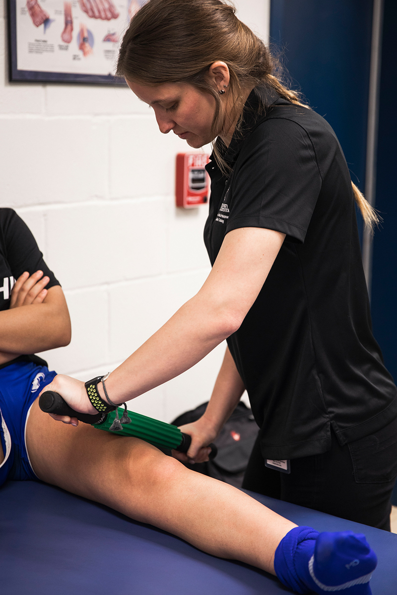 TTUHSC Athletic Trainer as a Health Care Provider, working with a patient.