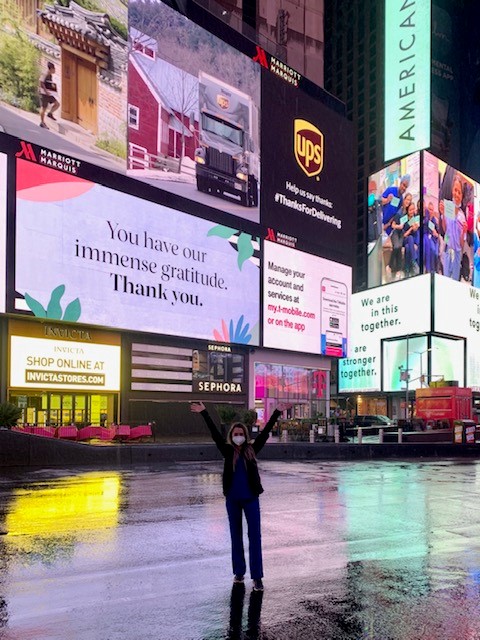 Alyssa Springfield, RN, in Times Square