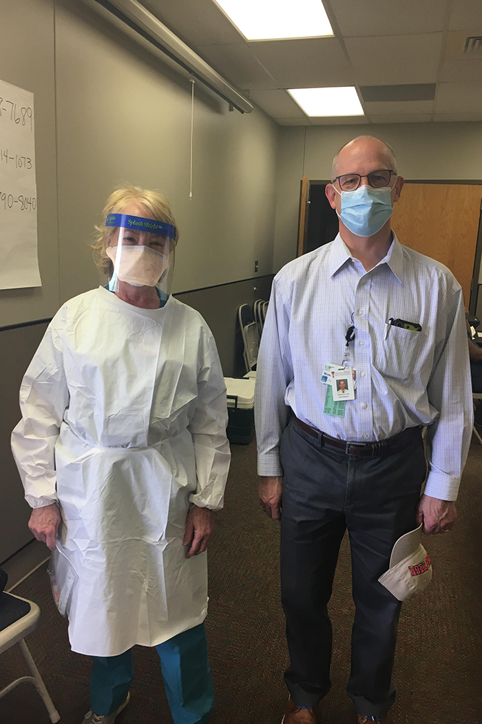 Dr. Cherry and Dr. Cook covid testing