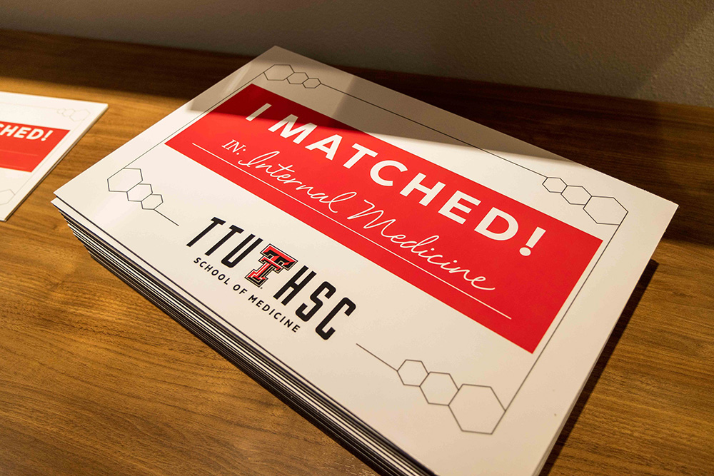 TTUHSC "I Matched" sign