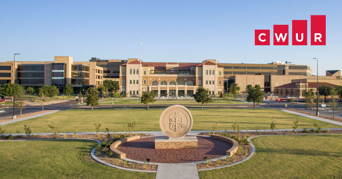 Texas Tech University Health Sciences Center building in Lubbock with the Center for World University Rankings Logo 