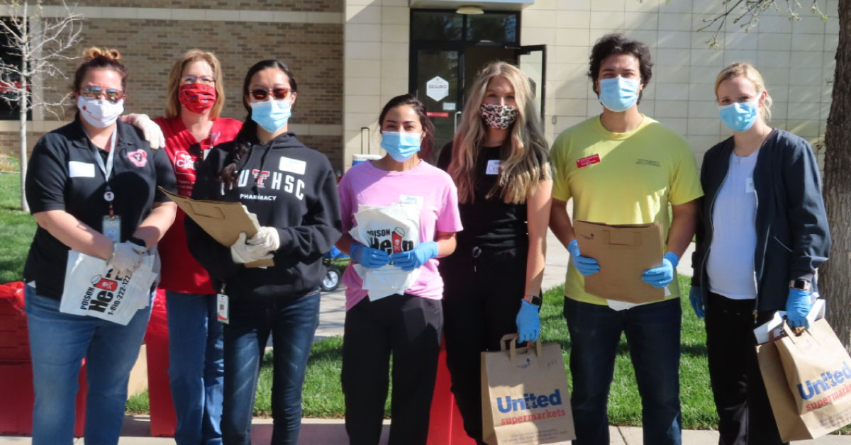 group photo in masks for the Amarillo medicaiton cleanout