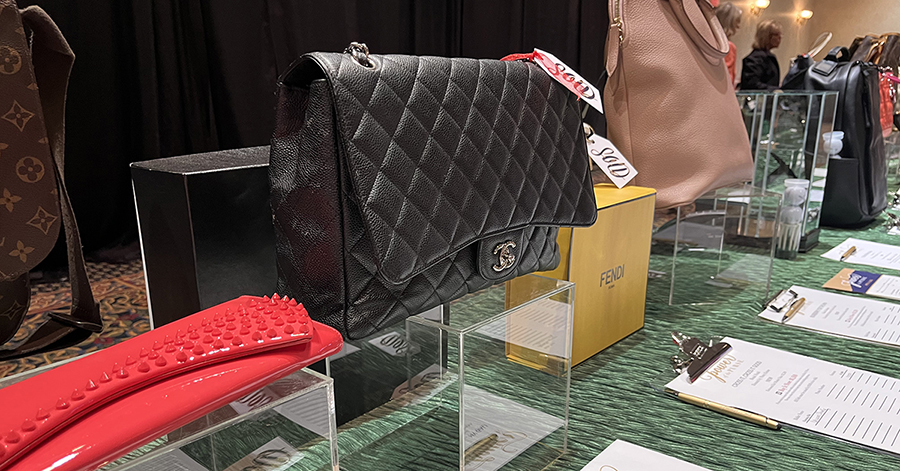 Purses on display at the power of the purse event