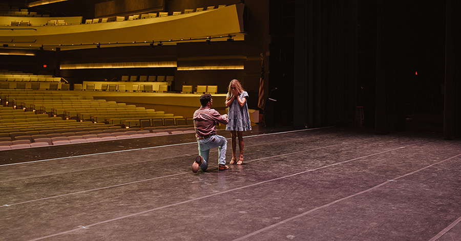 Natalie Chestnutt and fiance during proposal