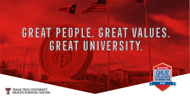 Great Colleges to Work For graphic for TTUHSC