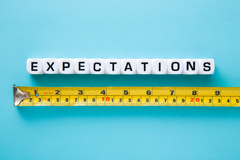 Expectations text with a ruler