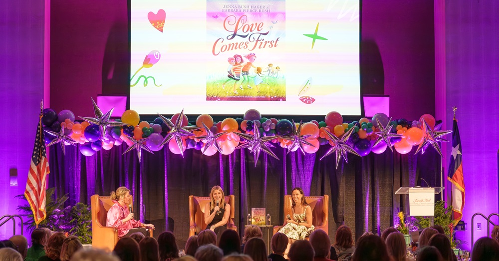 Jenna Bush Hager and Barbara Bush Pierce for on stage for LWB luncheon