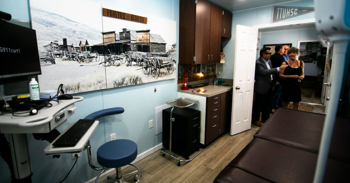Inside of a clinic exam room.