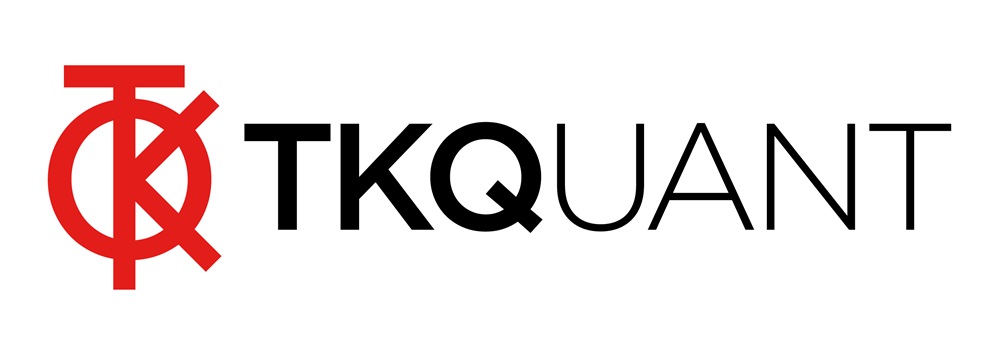 Logo that reads "TKQUANT" in black on white background