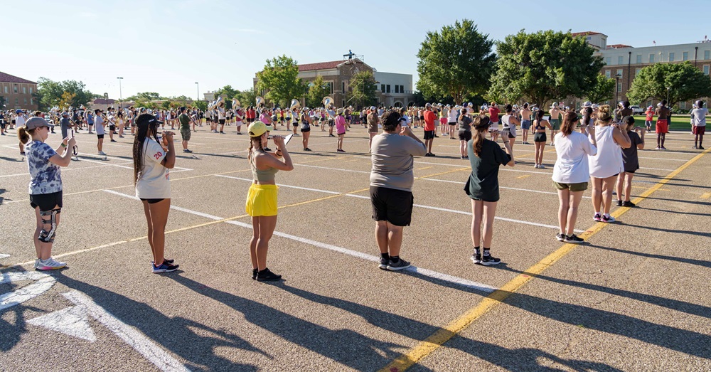 TTU Goin' Band at practice outdoors