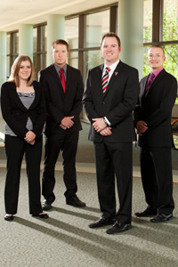 2013-2014 SGA Officers (from left) Rine, Edwards, Atkins and Gore.
