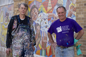 The artist team behind the new art at the Combest Center has been creating community murals for more than 25 years.