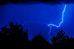 Many cloud-to-ground lightning flashes have forked or multiple attachment points to earth.